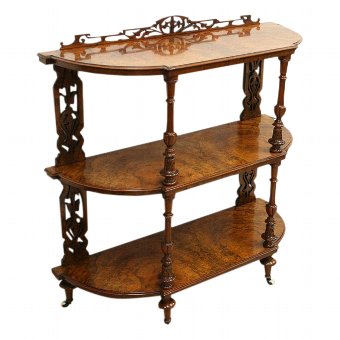 Mid Victorian Burr Walnut Whatnot/Buffet