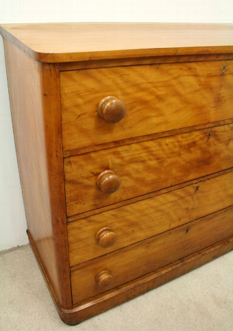 Antique Victorian Satin Birch Chest of Drawers
