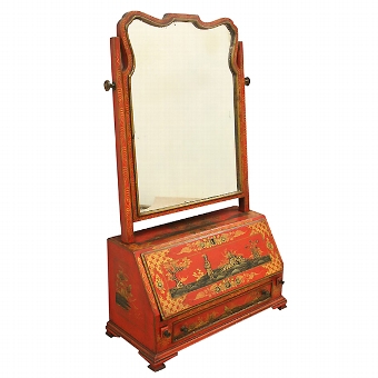 Red Japanned Toilet Mirror