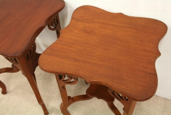 Antique Pair of Art Nouveau Teak Occasional Tables