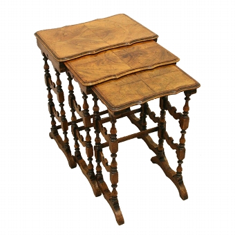 Nest of 3 Walnut Occasional Tables