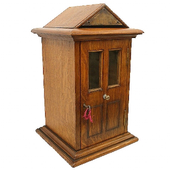Edwardian Oak Post Box