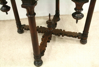 Antique Middle Eastern Style Carved Walnut Occasional Table