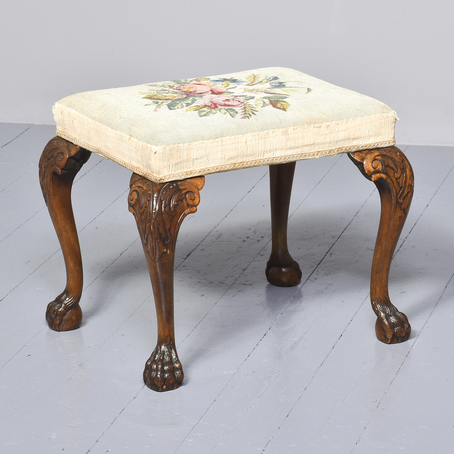 George II Style Needlepoint Stool