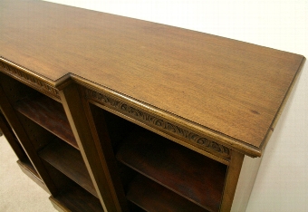 Antique Edwardian Breakfront Mahogany Open Bookcase