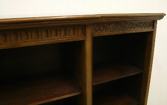 Antique Edwardian Breakfront Mahogany Open Bookcase