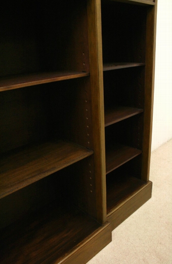 Antique Edwardian Breakfront Mahogany Open Bookcase