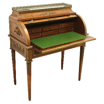French Walnut Cylinder Bureau