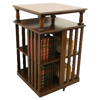 Late Victorian Oak Revolving Bookcase