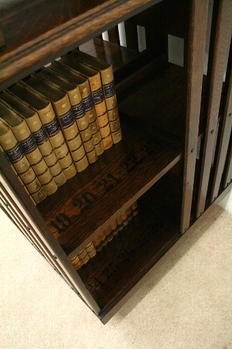 Antique Late Victorian Oak Revolving Bookcase