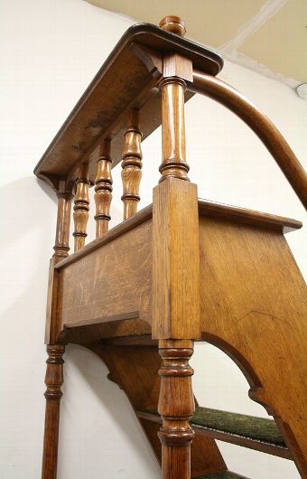 Antique William IV Oak Library Steps