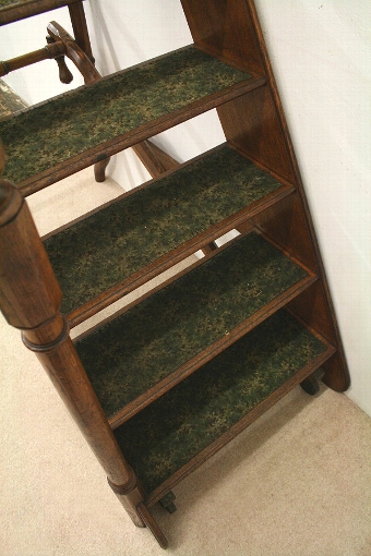 Antique William IV Oak Library Steps