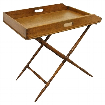Victorian Oak Butlers Tray on Stand
