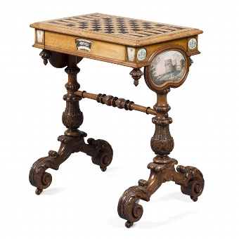 Victorian Walnut Work Table/Games Table