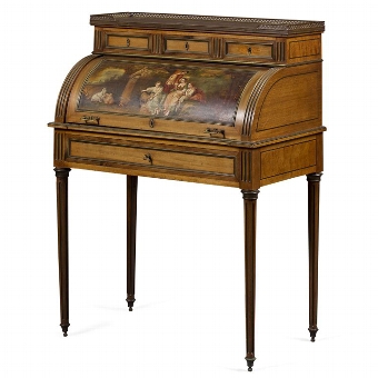 Louis XVI Style Mahogany Cylinder Bureau