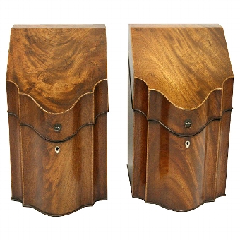 Pair of George III Style Mahogany Knife Boxes