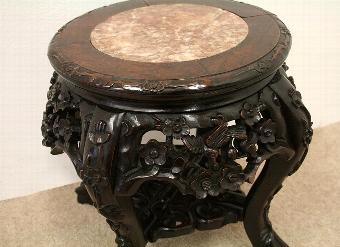 Antique Chinese Carved Rosewood Urn Stand