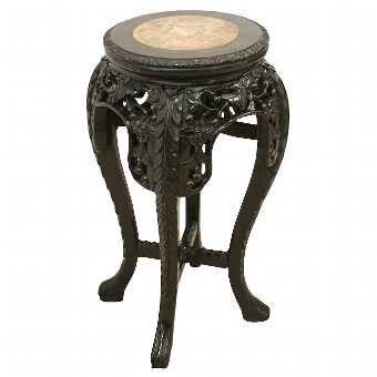 Chinese Hardwood Circular Plant Stand