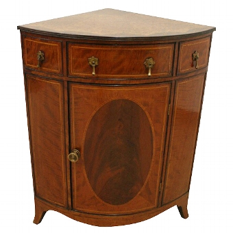 Sheraton Style Bow Front Corner Cupboard