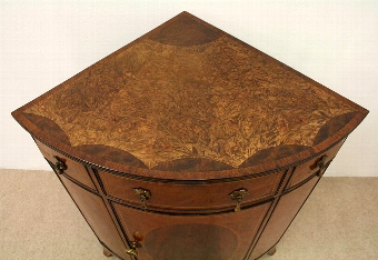 Antique Sheraton Style Bow Front Corner Cupboard