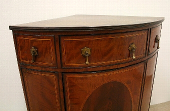 Antique Sheraton Style Bow Front Corner Cupboard