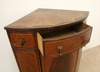 Antique Sheraton Style Bow Front Corner Cupboard
