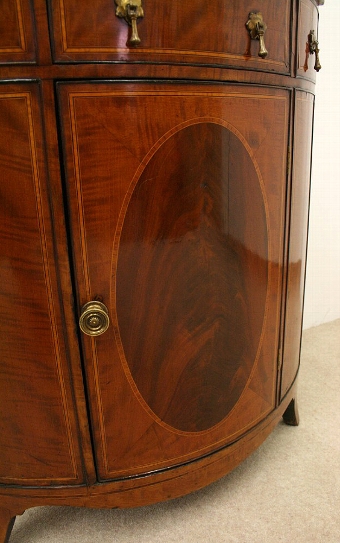 Antique Sheraton Style Bow Front Corner Cupboard