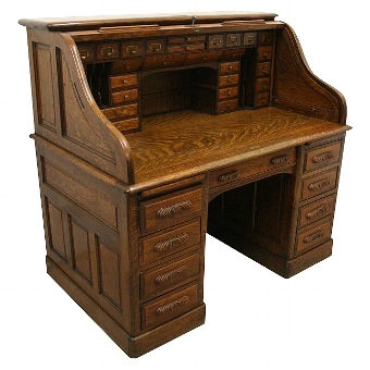 American Oak Roll Top Desk/Bureau