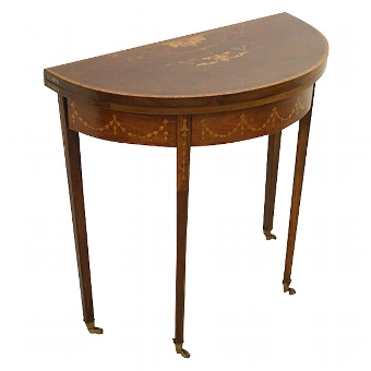 Sheraton Style Demi Lune Games Table