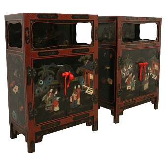 Pair of Japanese Lacquered Cabinets