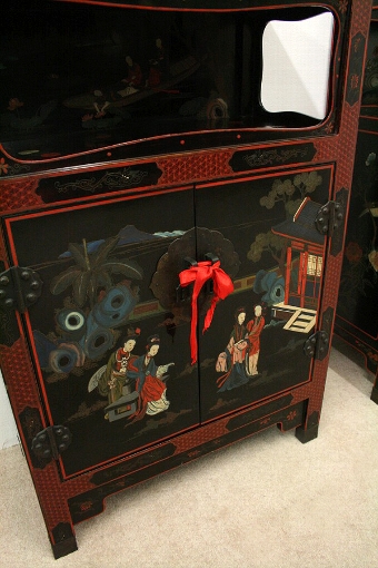 Antique Pair of Japanese Lacquered Cabinets