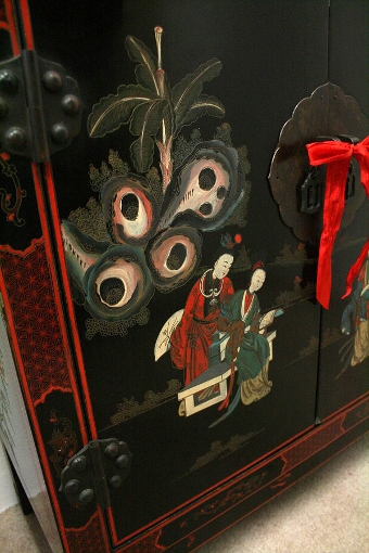 Antique Pair of Japanese Lacquered Cabinets