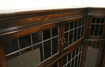 Antique Globe Wernicke Style Oak Corner Sectional/Stacker Bookcase