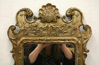 Antique Queen Anne Style Gilded Wall Mirror