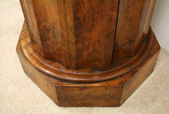 Antique Mid Victorian Burr Walnut Pot Cupboard