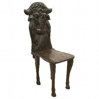 Continental Carved Bull Hall Chair