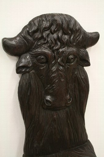 Antique Continental Carved Bull Hall Chair