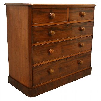 Mid Victorian Figured Mahogany Chest of Drawers