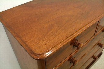 Antique Mid Victorian Figured Mahogany Chest of Drawers