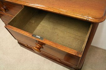 Antique Mid Victorian Figured Mahogany Chest of Drawers