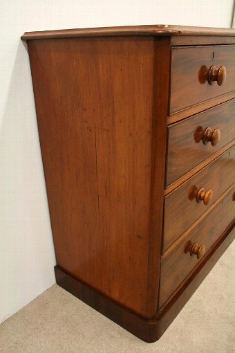Antique Mid Victorian Figured Mahogany Chest of Drawers