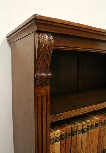 Antique Victorian Walnut Open Bookcase