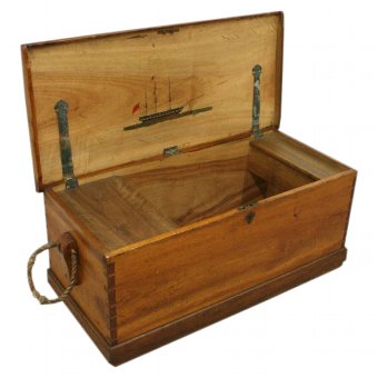 Antique Victorian Camphor Ships Trunk