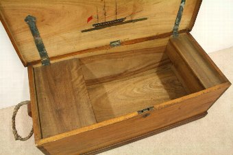 Antique Victorian Camphor Ships Trunk