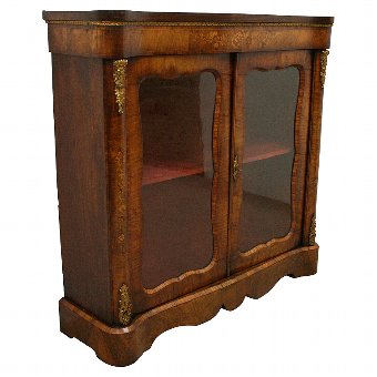 Victorian Walnut Glazed Cabinet
