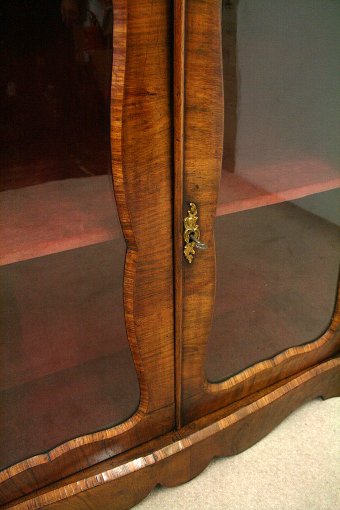 Antique Victorian Walnut Glazed Cabinet