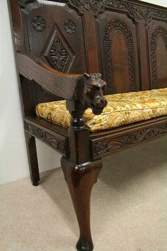 Antique George II Oak Hall Bench