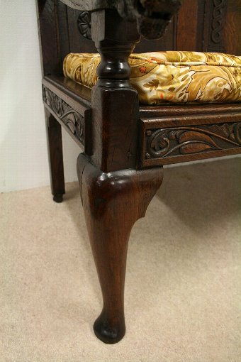 Antique George II Oak Hall Bench
