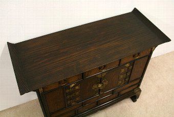 Antique Low Chinese Hardwood Cabinet