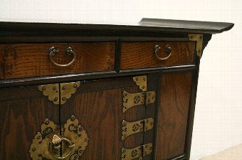Antique Low Chinese Hardwood Cabinet
